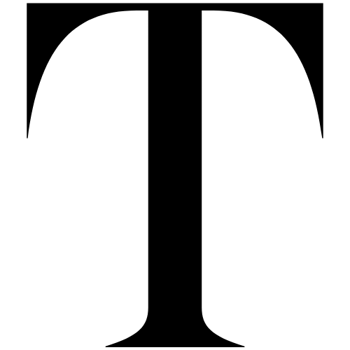 Letter T used on the footer of the page